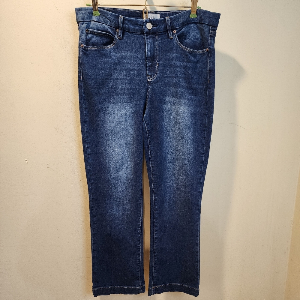 Nicole Miller Classic Mid-Rise Straight Leg Jeans in Dark Indigo Sz 8